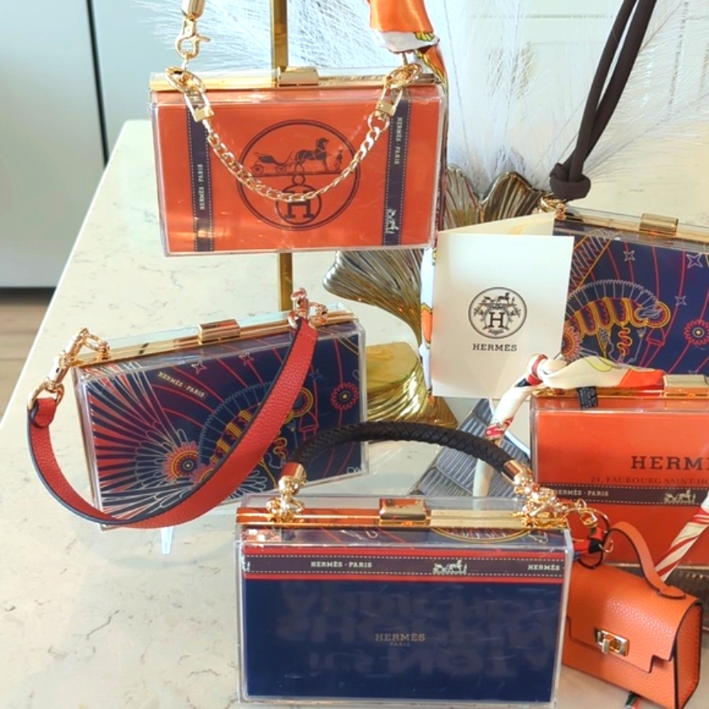Hermes Paper Shopping Bag UPCYCLED Novelty Clutch